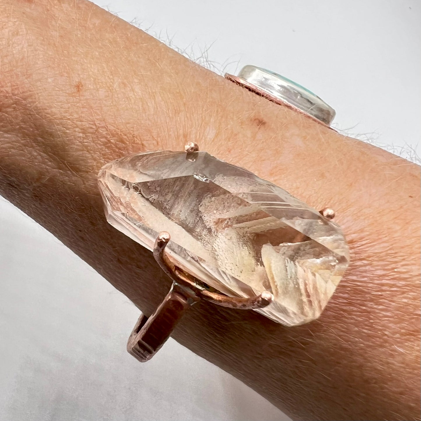 Dual Stone Copper Cuff Bracelet