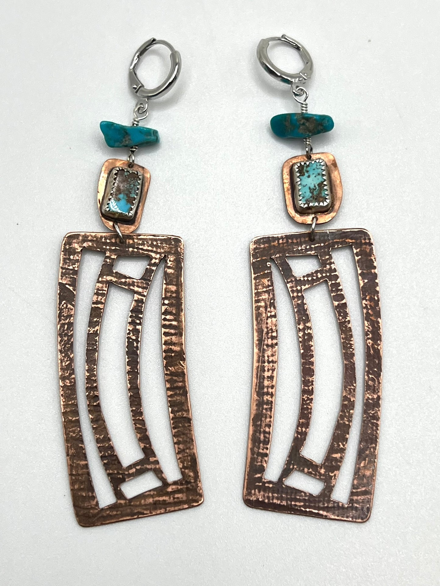 Cerillos Turquoise and Copper Earrings