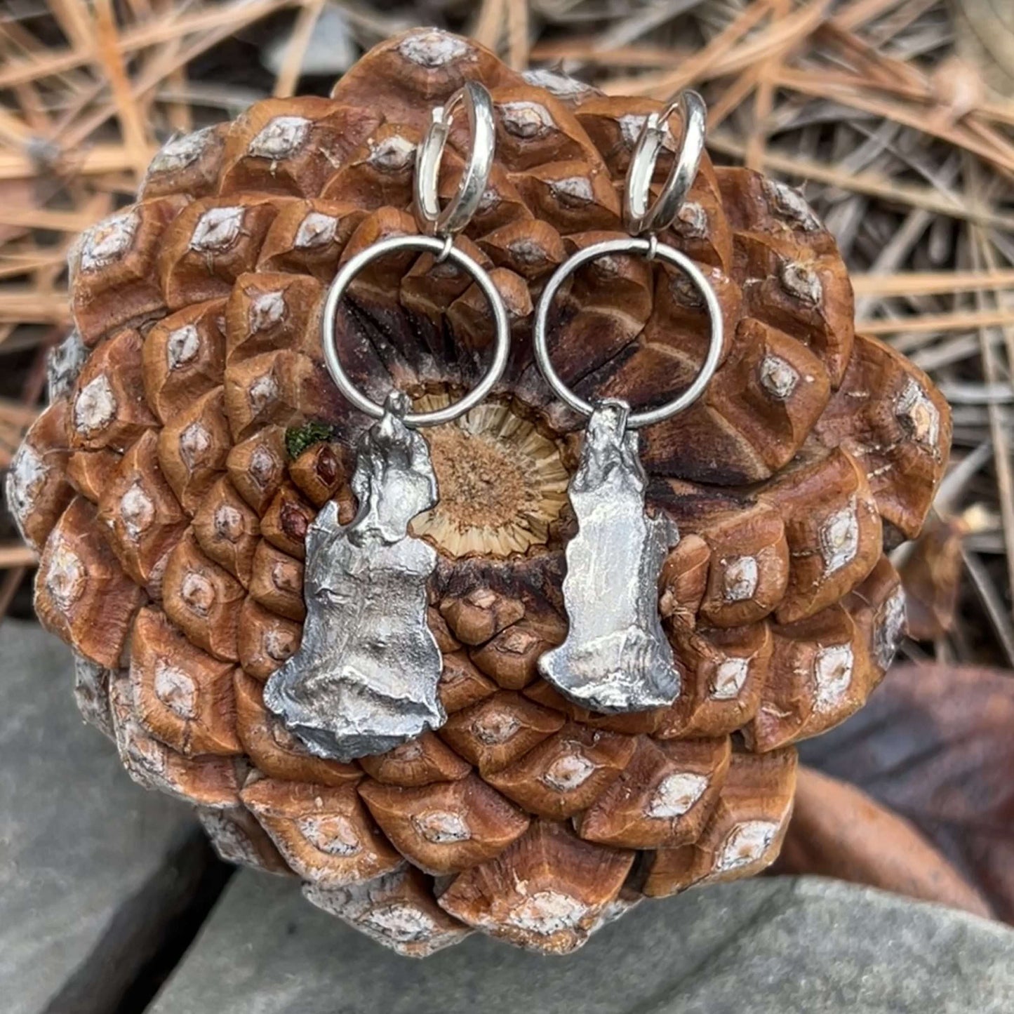 Pine Cone Petal Earrings