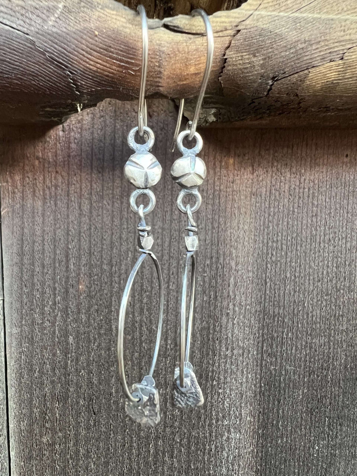 Silver Hoop Dangle Earrings