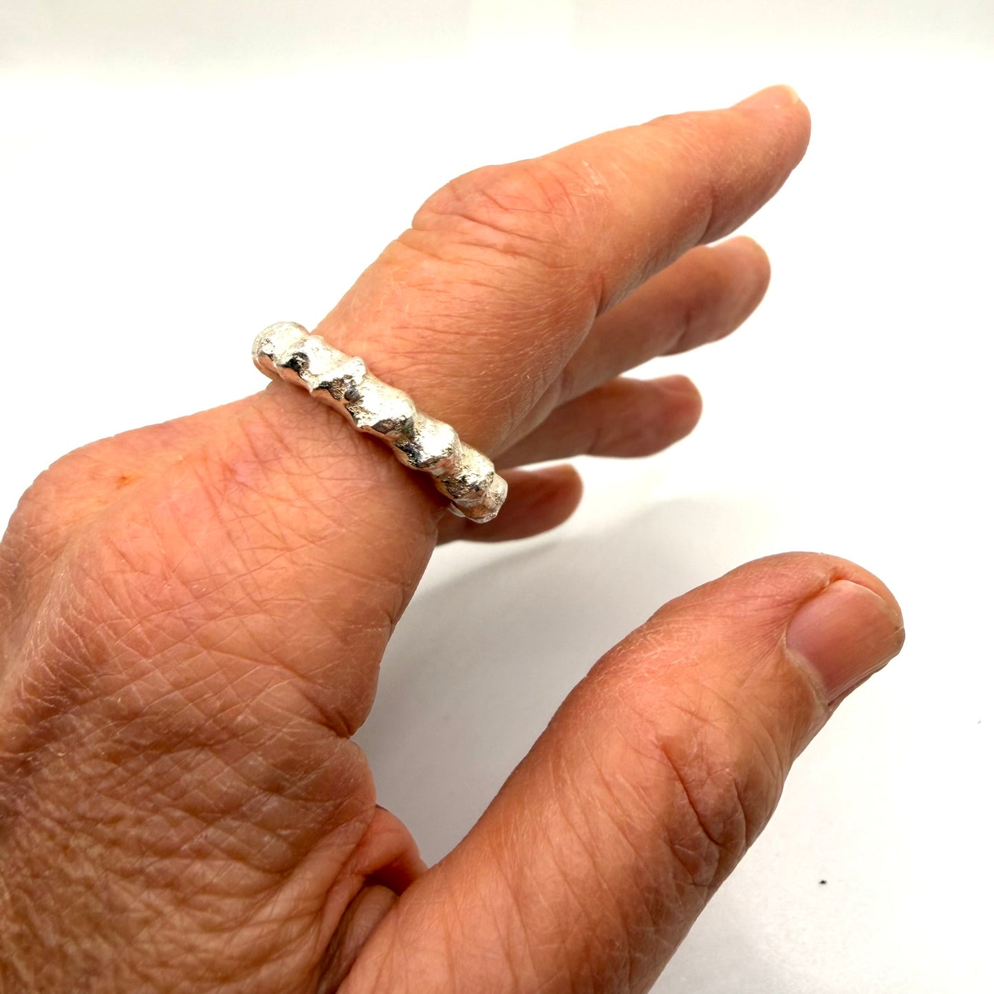 Sandcast Twist Ring (or cool pendant!)