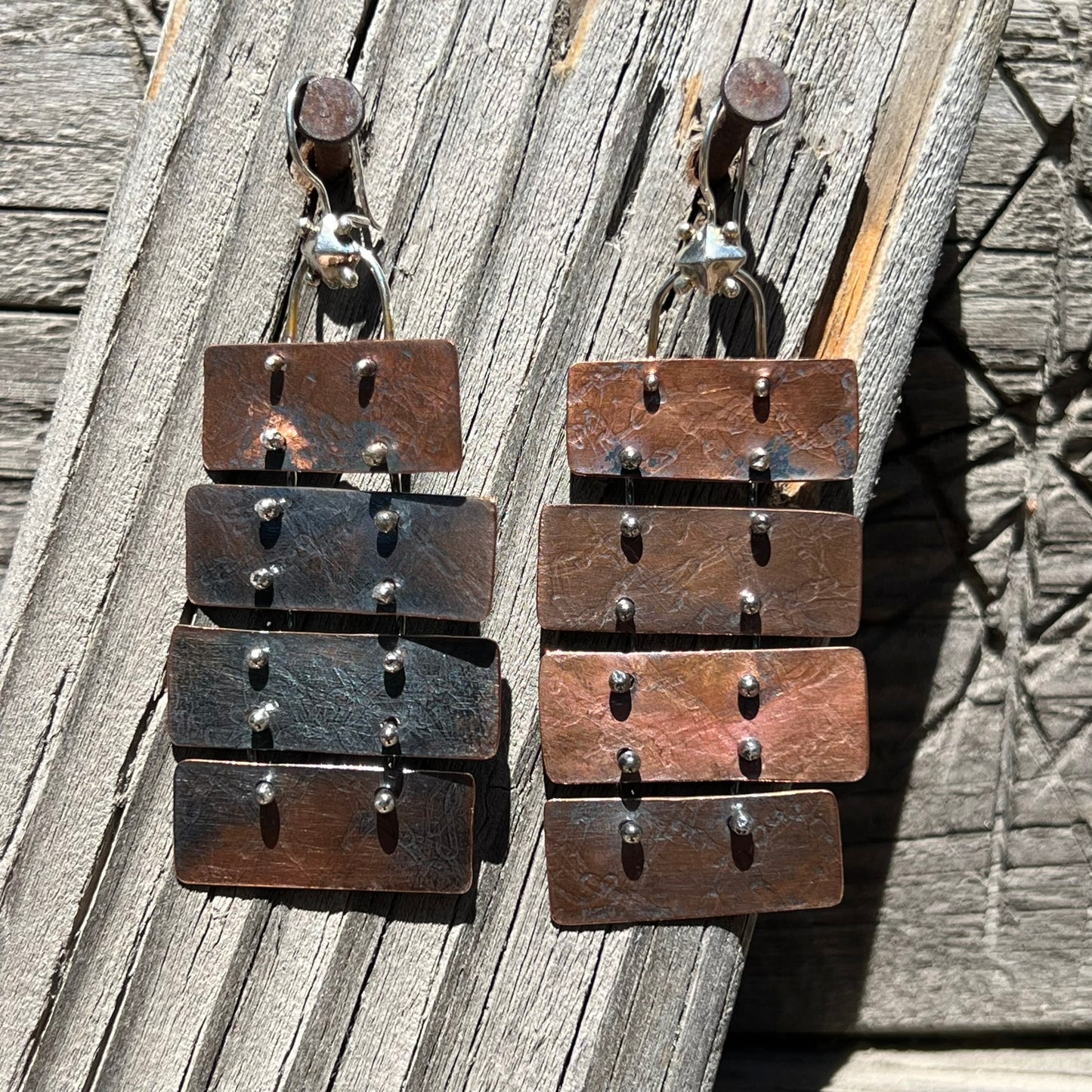 Kinetic Copper Ladder Earrings by Amy Royce