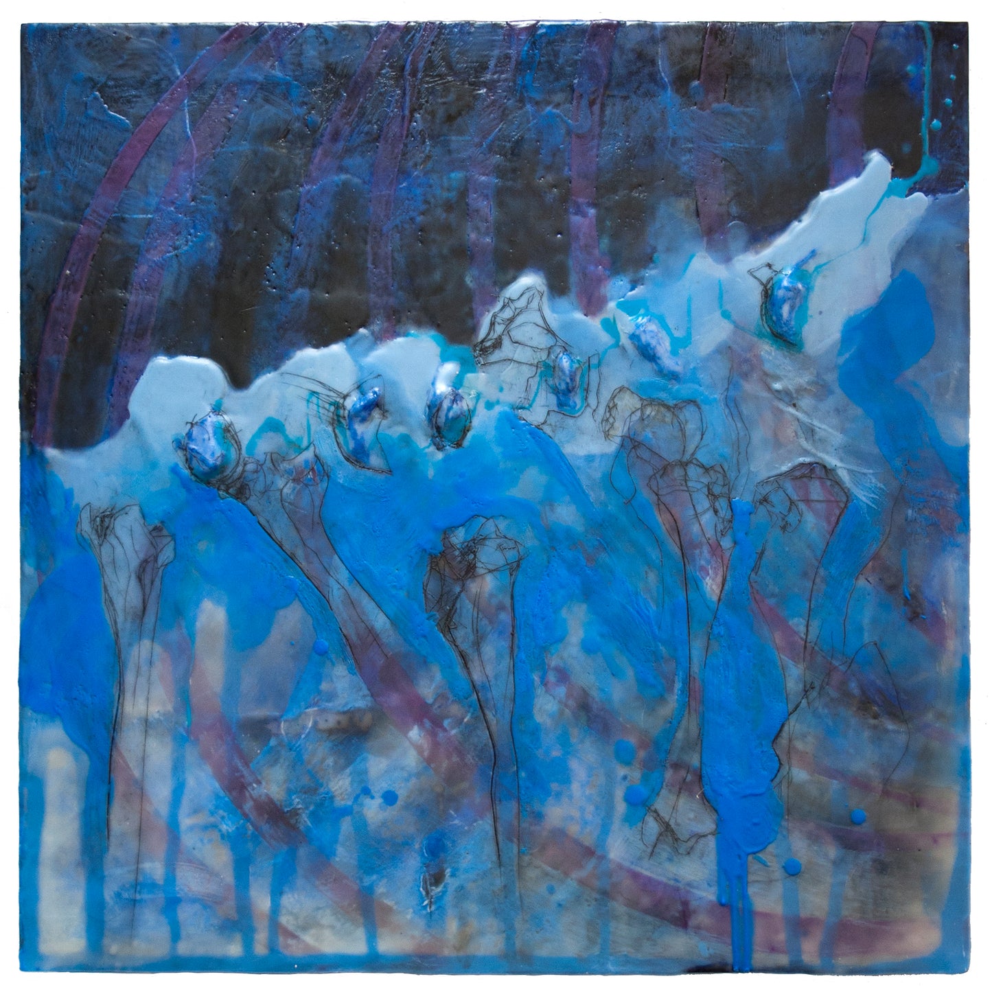 Breath Bone Blue, 24 x 24 x 3 "