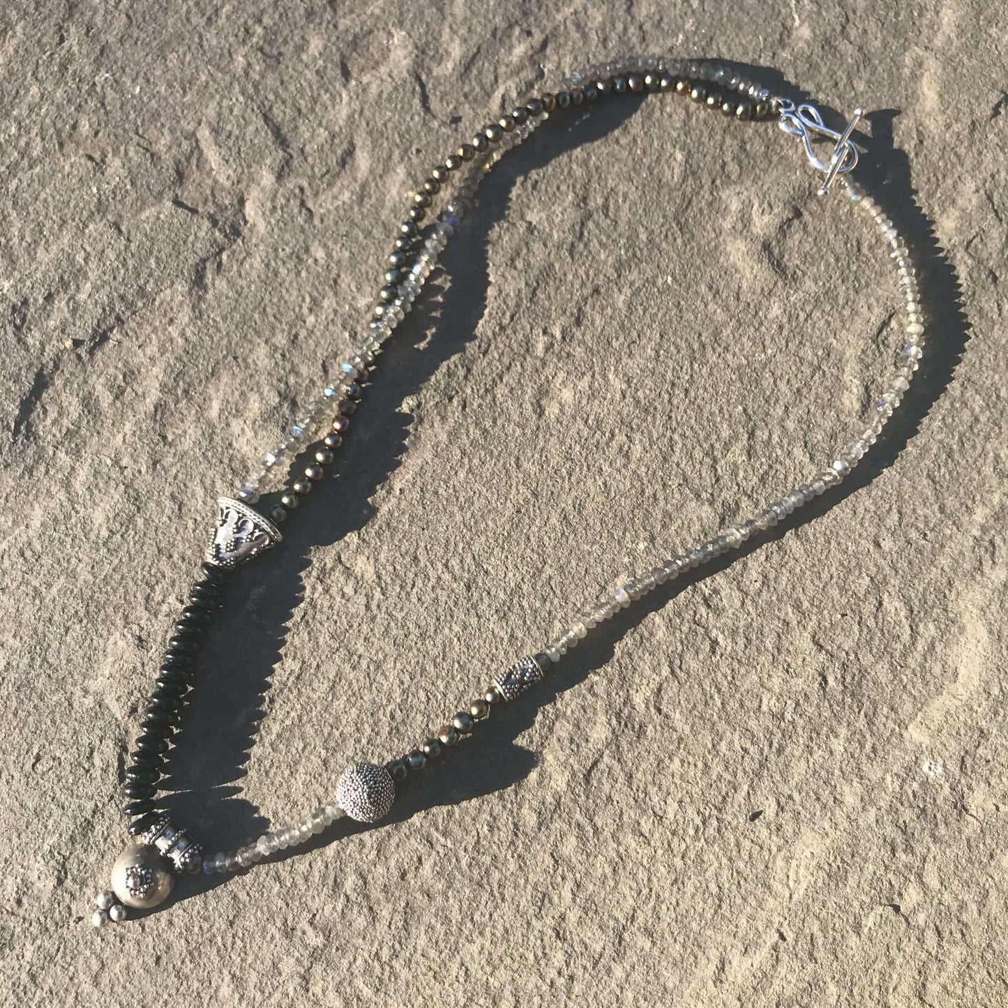 Assorted Stone bead and Silver Necklace