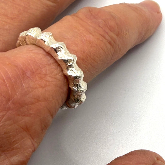 Sandcast Twist Ring (or cool pendant!)