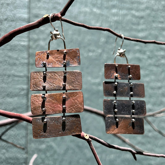 Kinetic Copper Ladder Earrings by Amy Royce