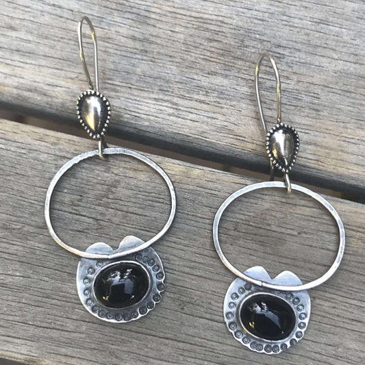 Oval Onyx Earrings