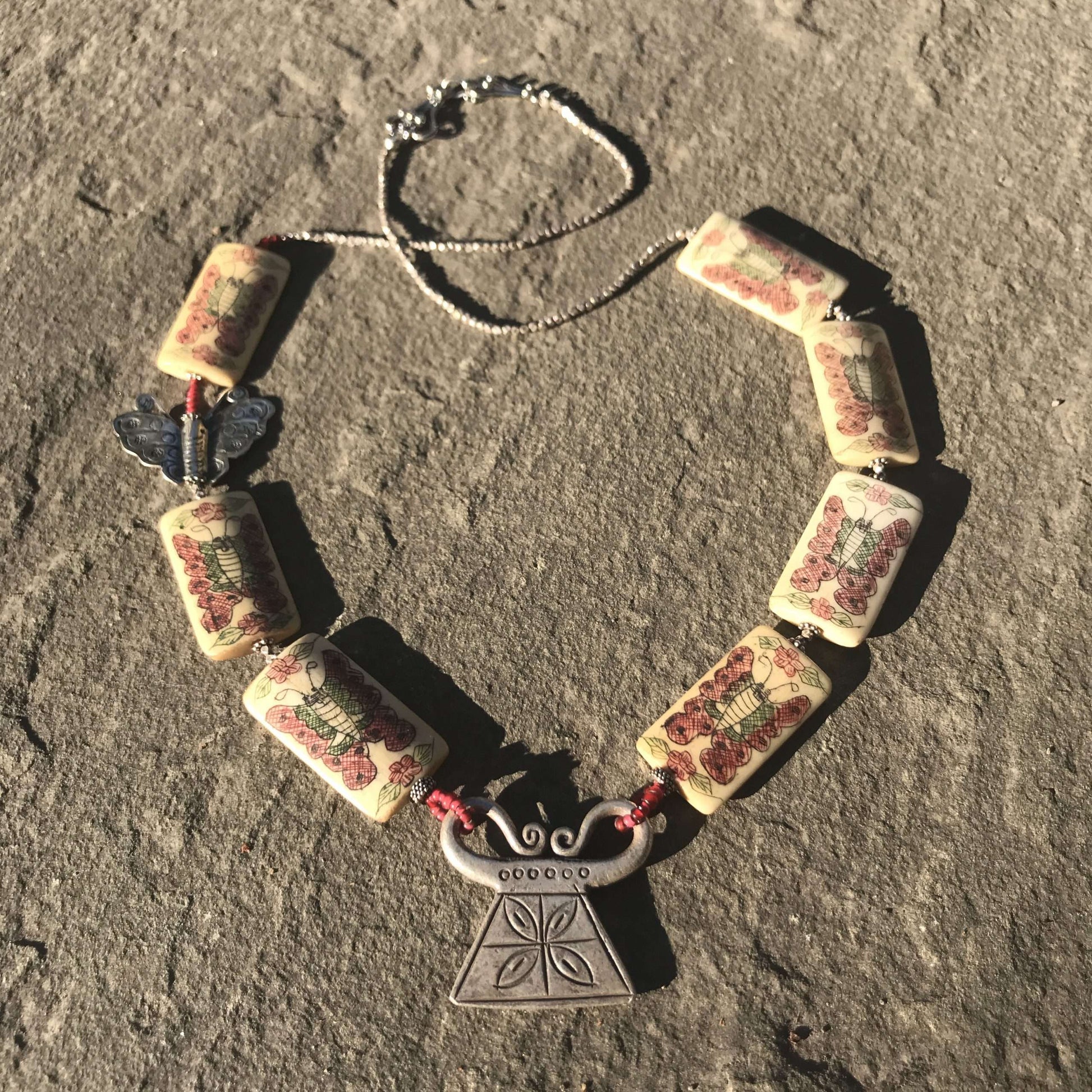 Thai Hilltribe and Butterfly Necklace